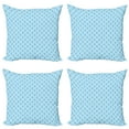 thumbnail image 1 of Ambesonne Abstract Throw Pillow Cover 4 Pack, Oval Shapes Retro Art, 18", Sky Blue White, 1 of 2