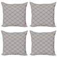 thumbnail image 1 of Ambesonne Abstract Throw Pillow Cover 4 Pack, Plaid Design Vintage Feels, 18", Dimgray Pale Grey, 1 of 2