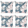 thumbnail image 1 of Ambesonne Abstract Throw Pillow Cover 4 Pack, Playing Cards, 16", Slate Blue Red Black, 1 of 7