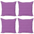 thumbnail image 1 of Ambesonne Abstract Throw Pillow Cover 4 Pack, Purple Shaded Stripes, 20", Magenta and Purple, 1 of 2