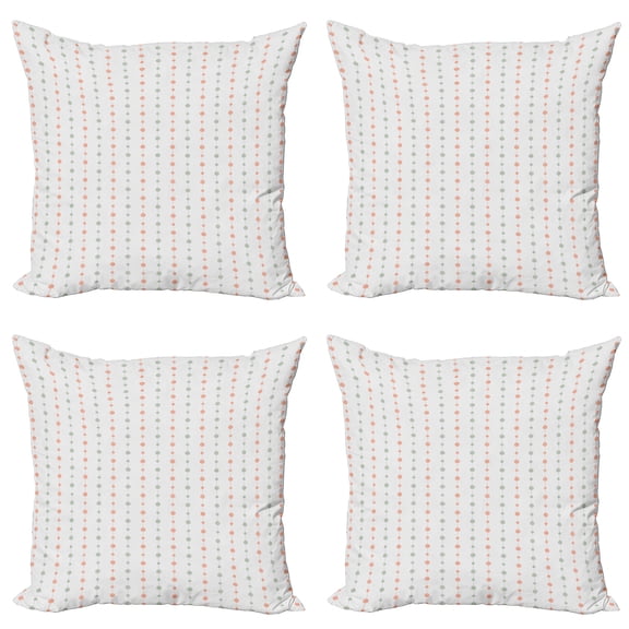 Ambesonne Abstract Throw Pillow Cover 4 Pack, Simple Modern Circle Lines, 20", Pale Sage Green Pearl