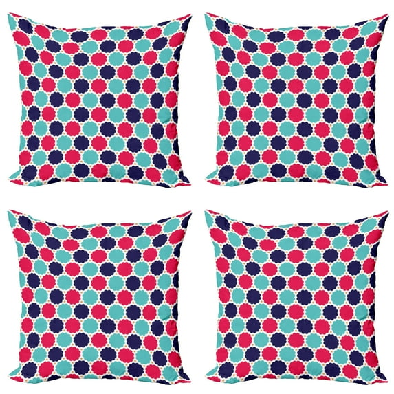 Ambesonne Abstract Throw Pillow Cover 4 Pack, Spring Season, 16", Multicolor