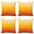 thumbnail image 1 of Ambesonne Abstract Throw Pillow Cover 4 Pack, Triangle Mosaic Poly, 20", Red Vermilion Marigold, 1 of 5