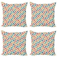 thumbnail image 1 of Ambesonne Abstract Throw Pillow Cover 4 Pack, Trippy Geometric Fractal, 24", Multicolor, 1 of 2