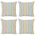 thumbnail image 1 of Ambesonne Abstract Throw Pillow Cover 4 Pack, Vertical Swirl Lines, 16", Multicolor, 1 of 5