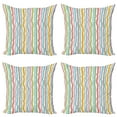 thumbnail image 1 of Ambesonne Abstract Throw Pillow Cover 4 Pack, Vertical Swirl Lines, 24", Multicolor, 1 of 5