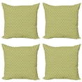 thumbnail image 1 of Ambesonne Abstract Throw Pillow Cover 4 Pack, Vibrant Flower Formations, 20", Green Brown Yellow Green, 1 of 2