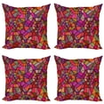 thumbnail image 1 of Ambesonne Abstract Throw Pillow Cover 4 Pack, Vitray Mosaic Triangle, 16", Multicolor, 1 of 7