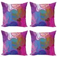 thumbnail image 1 of Ambesonne Abstract Throw Pillow Cover 4 Pack, Waves in Hand-drawn Style, 24", Multicolor, 1 of 7