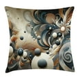thumbnail image 1 of Ambesonne Abstract Throw Pillow Cushion Cover, Surreal Swirling Posh Art, 18" X 18", Dark Slate Blue and Tan, 1 of 2