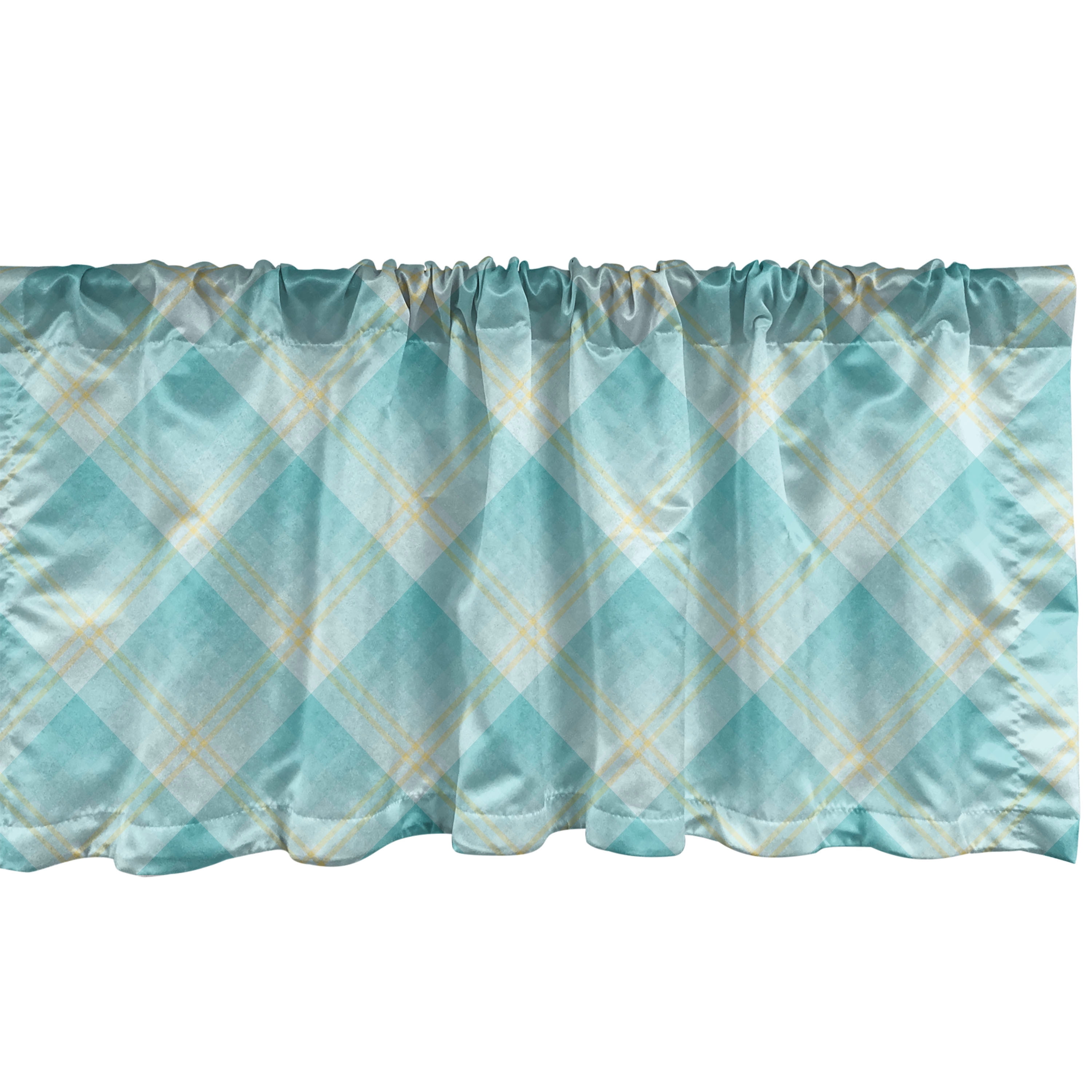 Cadet Blue Seafoam Satin Rod Pocket Valance, 42" x 12", 2-Pack