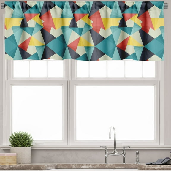 Ambesonne Abstract Valance Pack of 2, Colorful Fractal, 54"X12", Multicolor