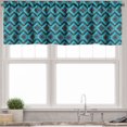 thumbnail image 1 of Ambesonne Abstract Valance Pack of 2, Complex Geometric Patterns, 54"X12", Dark Teal and Teal, 1 of 5