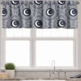 thumbnail image 1 of Ambesonne Abstract Valance Pack of 2, Crescent Moon Star Leaves, 54"X18", Dark Violet Blue White, 1 of 4