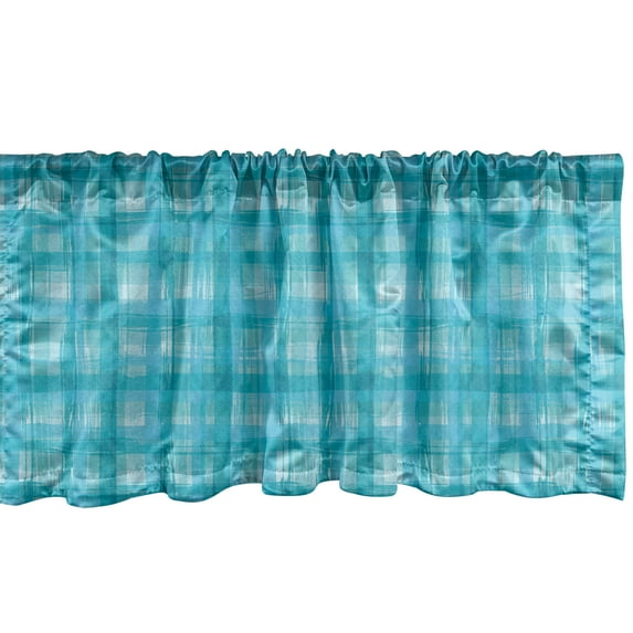 Ambesonne Abstract Valance Pack of 2, Marine Hand Drawn Streaks, 42"X12", Sea Blue Aqua Pale Teal
