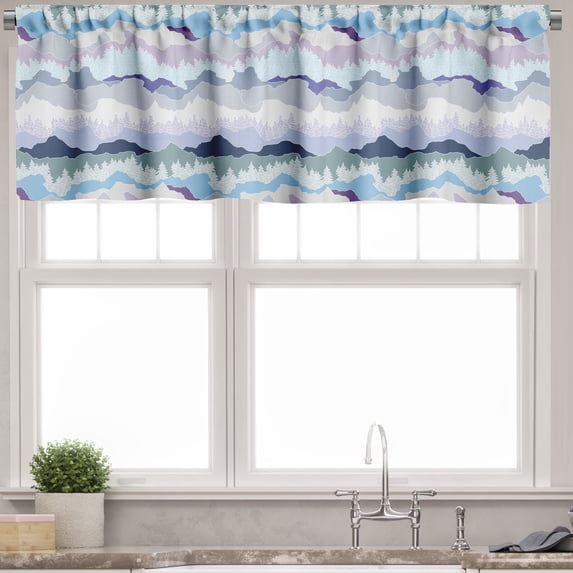 Ambesonne Abstract Valance Pack of 2, Pastel Tone Landscape Like, 54"X12", Multicolor