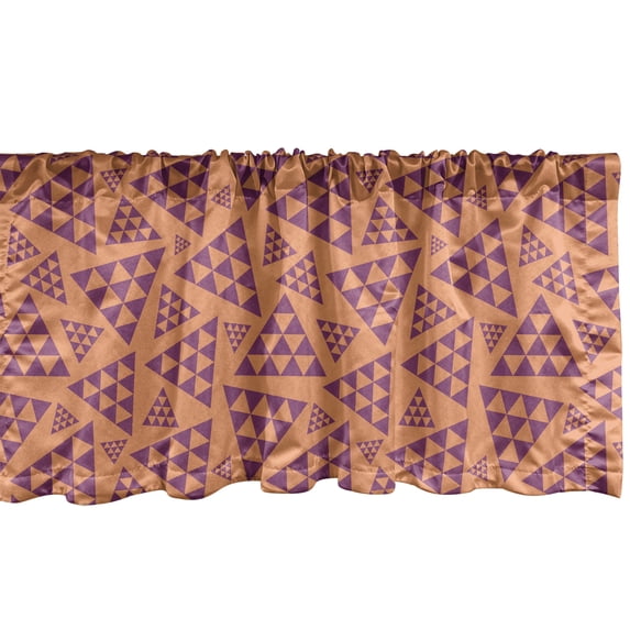 Ambesonne Abstract Valance Pack of 2, Random Triangular Forms, 42"X12", Purple Dark Peach