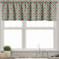 thumbnail image 1 of Ambesonne Abstract Valance Pack of 2, Retro Geometric Pattern, 54"X12", Seafoam Vermilion, 1 of 3