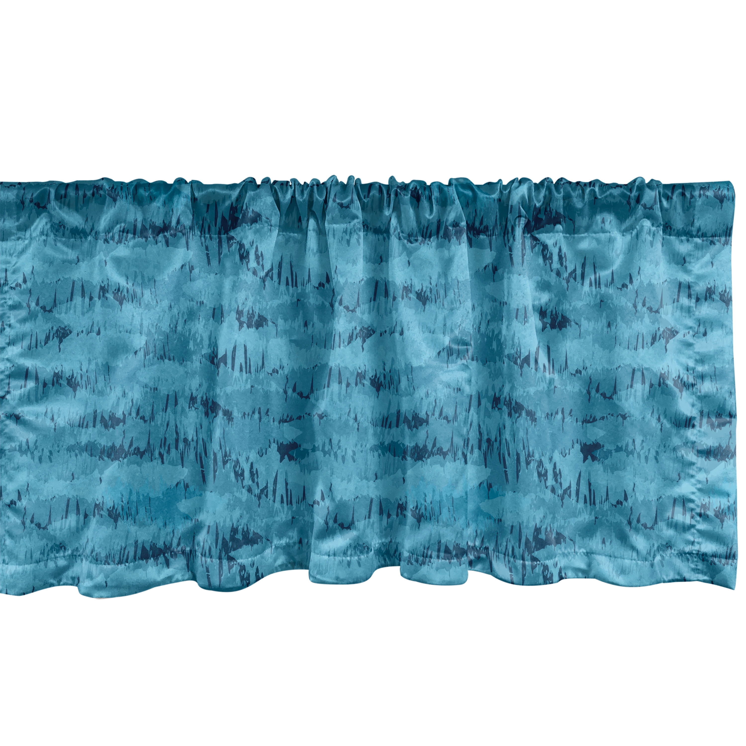 Cadet Blue Seafoam Satin Rod Pocket Valance, 42" x 12", 2-Pack