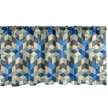 Ambesonne Abstract Window Valance, 3D Cube Modern Art, 54" X 18", Multicolor