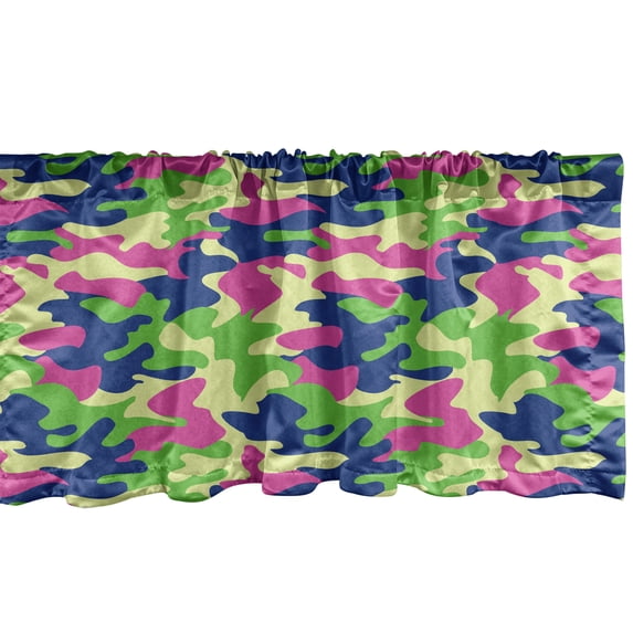 Ambesonne Abstract Valance Pack of 2, Modern Design Wave, 54"X18", Multicolor