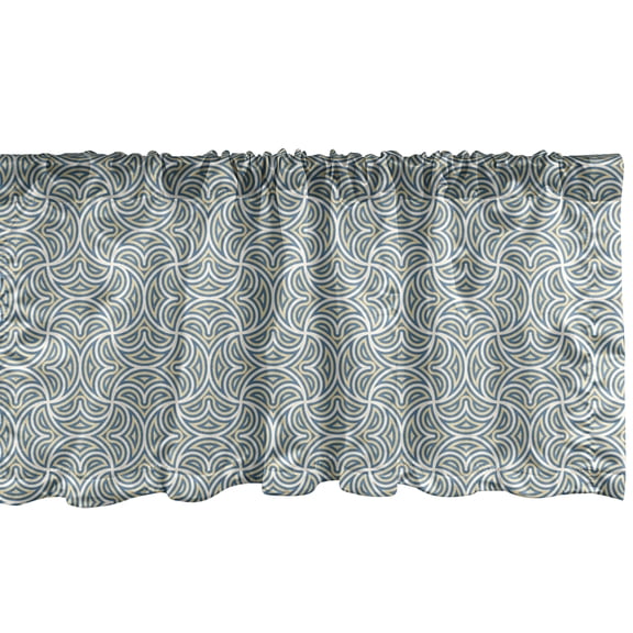 Ambesonne Abstract Window Valance, Celtic European Motifs, 54" X 12", Pale Yellow Slate Blue