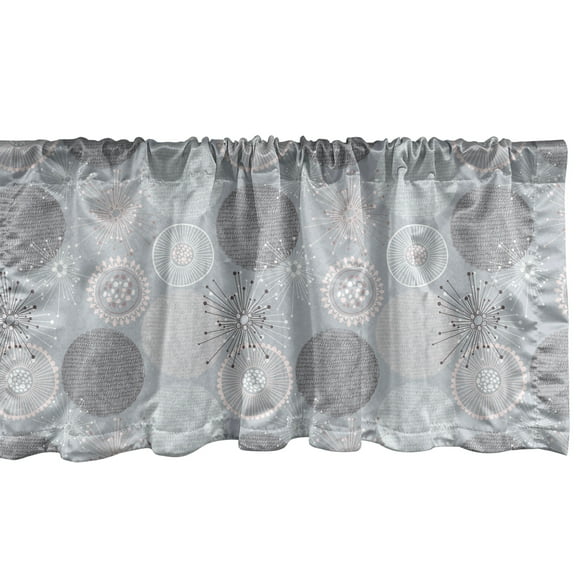 Ambesonne Abstract Window Valance, Circular Pastel Shapes, 54" X 18", Pale Peach Blue Grey