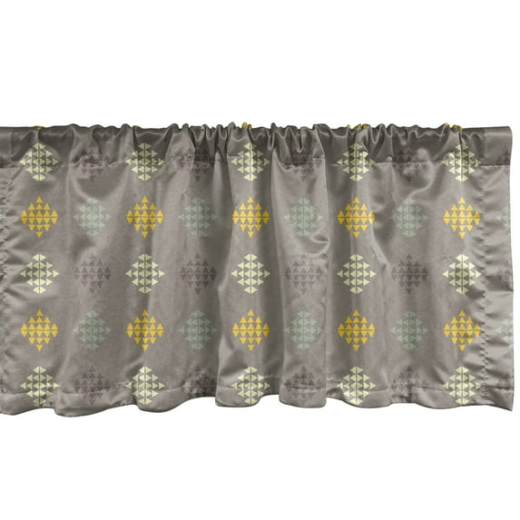 Ambesonne Abstract Window Valance, Classical Geometric Interpretation of Triangles Grouped Together, Curtain Valance for Kitchen Bedroom Decor with Rod Pocket, 54" X 18", Warm Taupe Multicolor