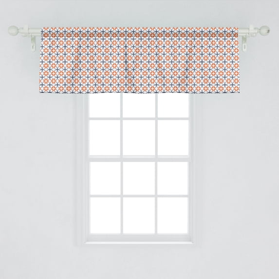 Ambesonne Abstract Window Valance, Classical Motifs Streaks on a Plain Background, Curtain Valance for Kitchen Bedroom Decor with Rod Pocket, 54" X 18", Dark Peach Purpleblue
