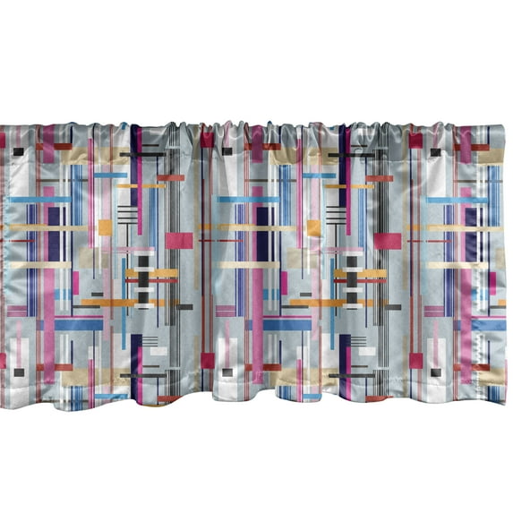 Ambesonne Abstract Window Valance, Colorful Modern Art, 54" X 12", Multicolor