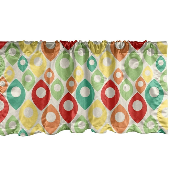 Ambesonne Abstract Window Valance, Colorful Shapes Print, 54" X 12", Multicolor