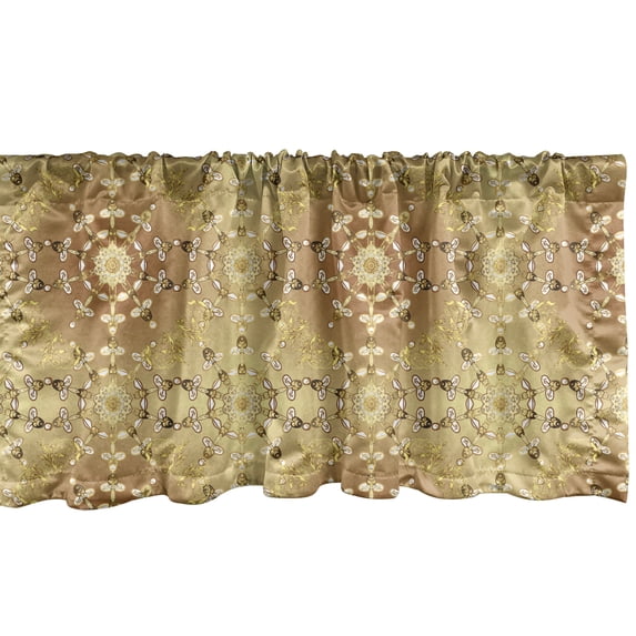 Ambesonne Abstract Window Valance, Connected Royal Motifs, 54" X 18", Caramel and Multicolor