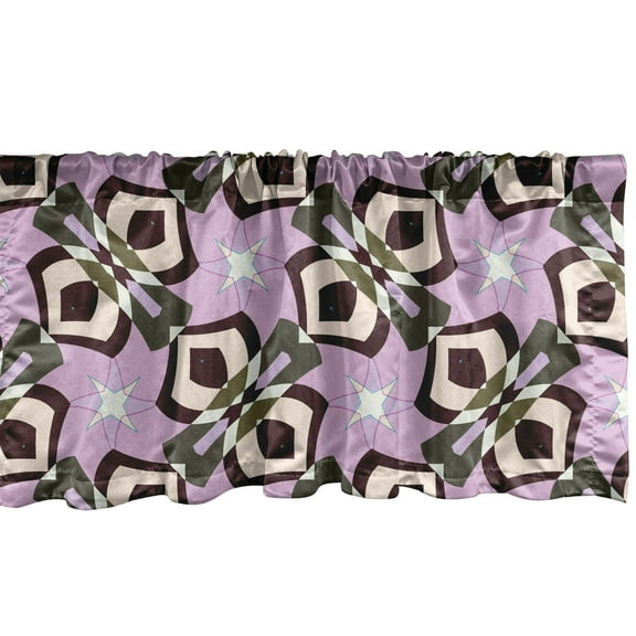 Ambesonne Abstract Window Valance, Contemporary Demonstration of Quirky Silhouettes and Stars in Pastel Tones, Curtain Valance for Kitchen Bedroom Decor with Rod Pocket, 54" X 12", Multicolor