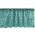 thumbnail image 1 of Ambesonne Abstract Window Valance, Continuous Energetic Pattern of Intricate Quirky Motifs, Curtain Valance for Kitchen Bedroom Decor with Rod Pocket, 54" X 12", Dark Seafoam Blue Violet, 1 of 2