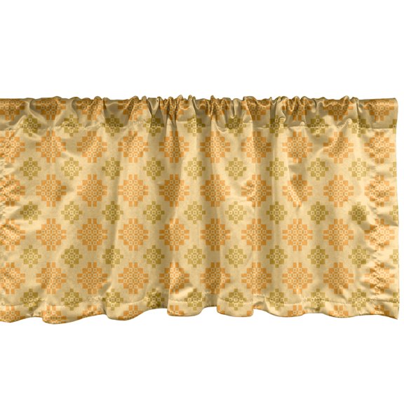 Ambesonne Abstract Window Valance, Continuous Geometric Shape, 42" x 12", Pale Orange