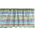 thumbnail image 1 of Ambesonne Abstract Window Valance, Creative Design Funny Striped Pattern with Colorful Ripple Lines, Curtain Valance for Kitchen Bedroom Decor with Rod Pocket, 54" X 18", Pale Blue and Multicolor, 1 of 2