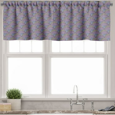 Ambesonne Abstract Window Valance, Creative Nested Rounds, 54" X 18", Cocoa and Violet