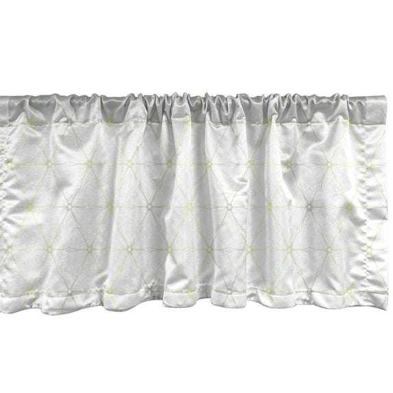 Ambesonne Abstract Window Valance, Diamond Shaped Pattern, 42" x 18", Pale Taupe Pastel Yellow