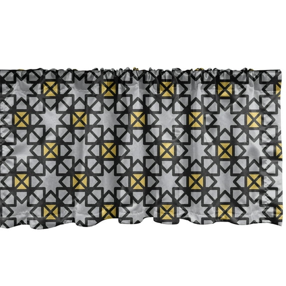 Ambesonne Abstract Window Valance, Digitally Generated Silhouettes in an Design, Curtain Valance for Kitchen Bedroom Decor with Rod Pocket, 54" X 12", Grey Multicolor