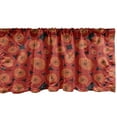 thumbnail image 1 of Ambesonne Abstract Window Valance, Doodle Simplistic Dandelion Flowers Abstract Nature Growth Pattern, Curtain Valance for Kitchen Bedroom Decor with Rod Pocket, 54" X 12", Vermilion Orange Black, 1 of 3