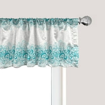 Ambesonne Abstract Window Valance, Floral Classic Design, 54" X 18", Teal Turquoise White