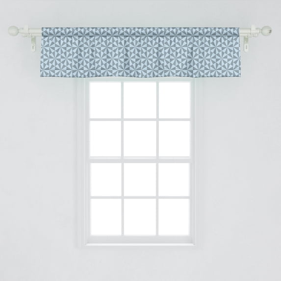 Ambesonne Abstract Window Valance, Geometric Bicolor Polygonal Shapes Illustration Modern Piece, Curtain Valance for Kitchen Bedroom Decor with Rod Pocket, 54" X 12", Pale Blue and Blue Grey