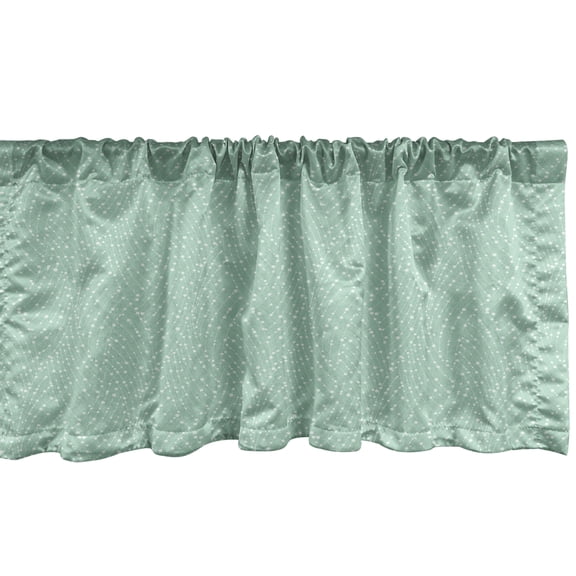 Ambesonne Abstract Window Valance, Geometric Points Lines, 42" x 12", Almond Green and Mint Green