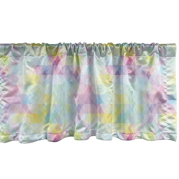 Ambesonne Abstract Window Valance, Geometric Rhombus Art, 54" X 18", Multicolor