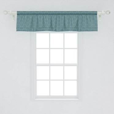 Ambesonne Abstract Window Valance, Geometric Spiraling Hexagons an Graphical Pattern, Curtain Valance for Kitchen Bedroom Decor with Rod Pocket, 54" X 12", Shamrock Green