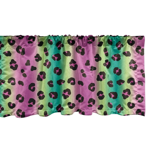 Ambesonne Abstract Window Valance, Glittering Leopard Pattern, 54" X 18", Multicolor