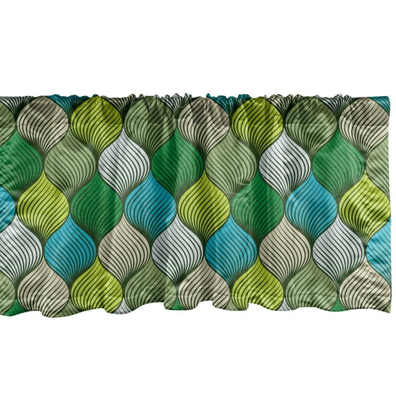 Ambesonne Abstract Window Valance, Gradient Nature Tone Forms, 54" X 18", Multicolor
