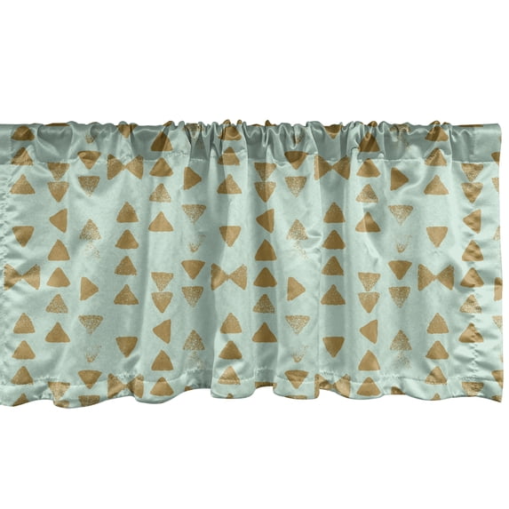 Ambesonne Abstract Window Valance, Grunge Murky Triangles, 42" x 12", Pale Brown and Mint Green