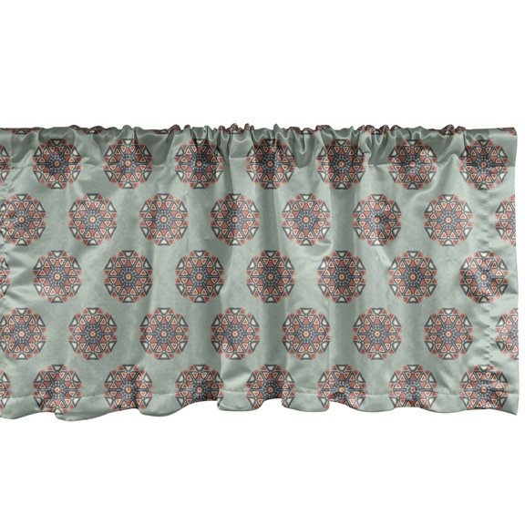 Ambesonne Abstract Window Valance, Hexagon Effects, 54" X 12", Multicolor