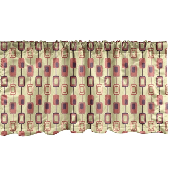 Ambesonne Abstract Window Valance, Intricate and Rectangular, 42" x 12", Dark Salmon Pale Yellow